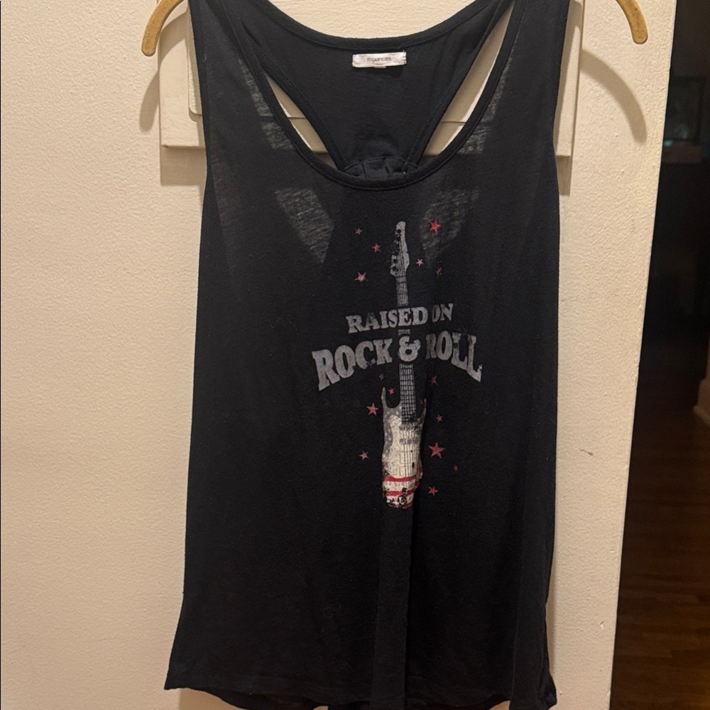 Maurices Black Rock & Roll Graphic Tank Top